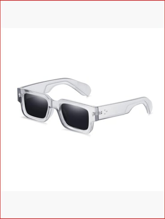 Square Frame Sunglasses with UV400 Protection, Chunky Shield Sunglasses